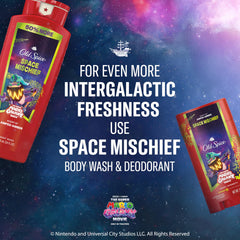 Old Spice Space Mischief paired with deodorant and spray to boost layered freshness