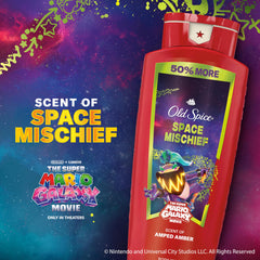 Old Spice Space Mischief close-up bottle artwork highlighting movie collaboration appeal