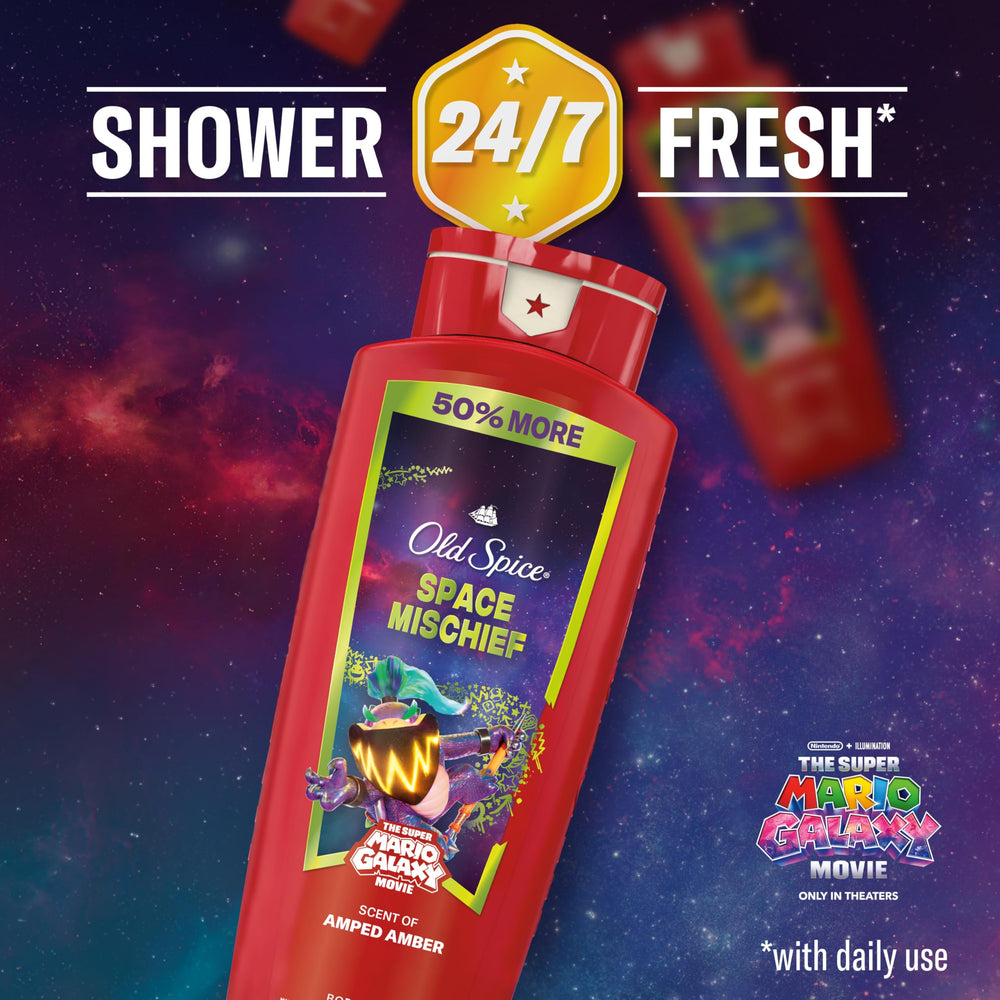Old Spice Space Mischief creamy lather texture illustrating deep-cleaning benefit