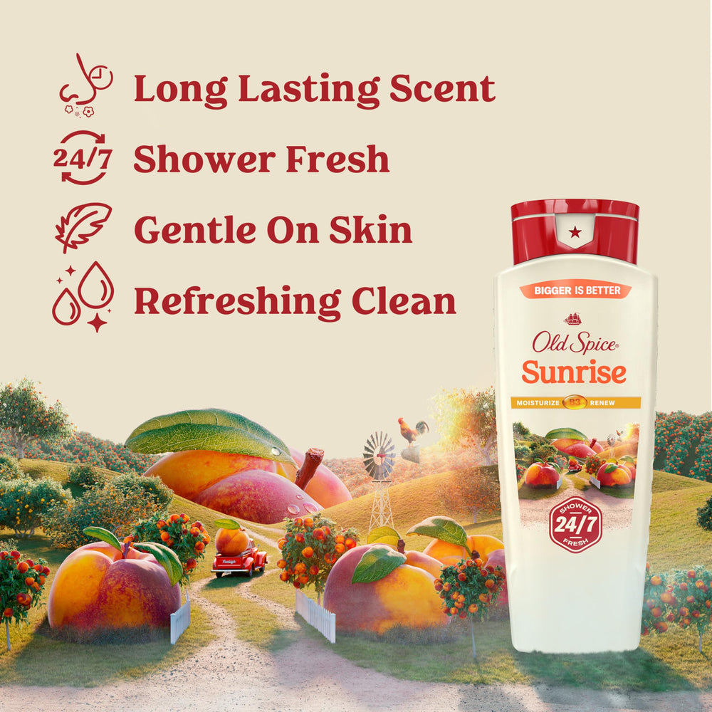 Old Spice pump angle ready to dispense wash for easy showers