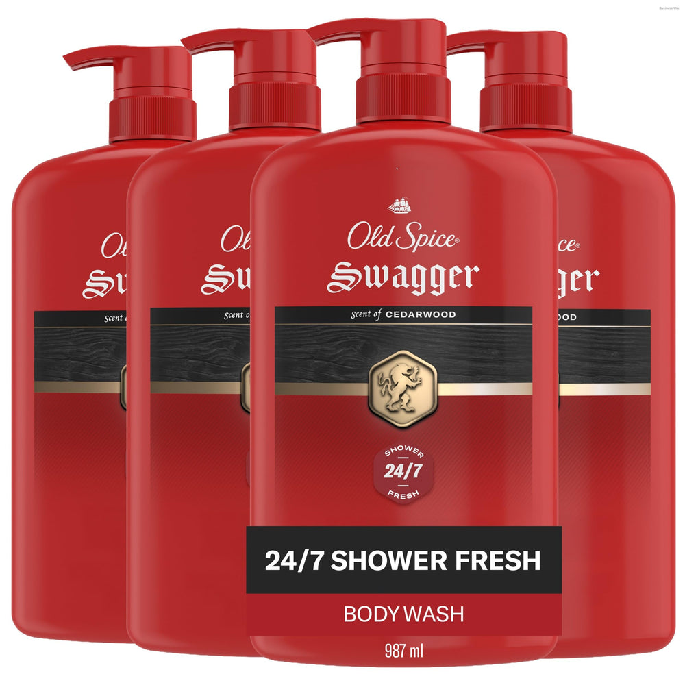 Old Spice Swagger front packaging showing bold cedarwood scent and volume benefit
