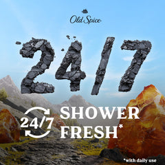Old Spice Volcano vitamin B3 label close-up showing skin-supporting ingredient