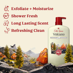 Old Spice Volcano pump close-up highlights convenient dispensing benefit