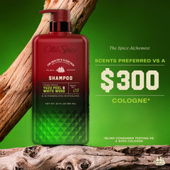 Old Spice pump dispenser detail for easy one-handed use benefit