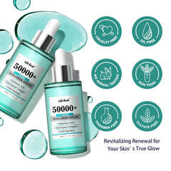 OLELON size comparison next to coin showing compact 60ml travel-friendly benefit