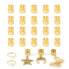 Olen front packaging showing gold hair jewelry set and benefits