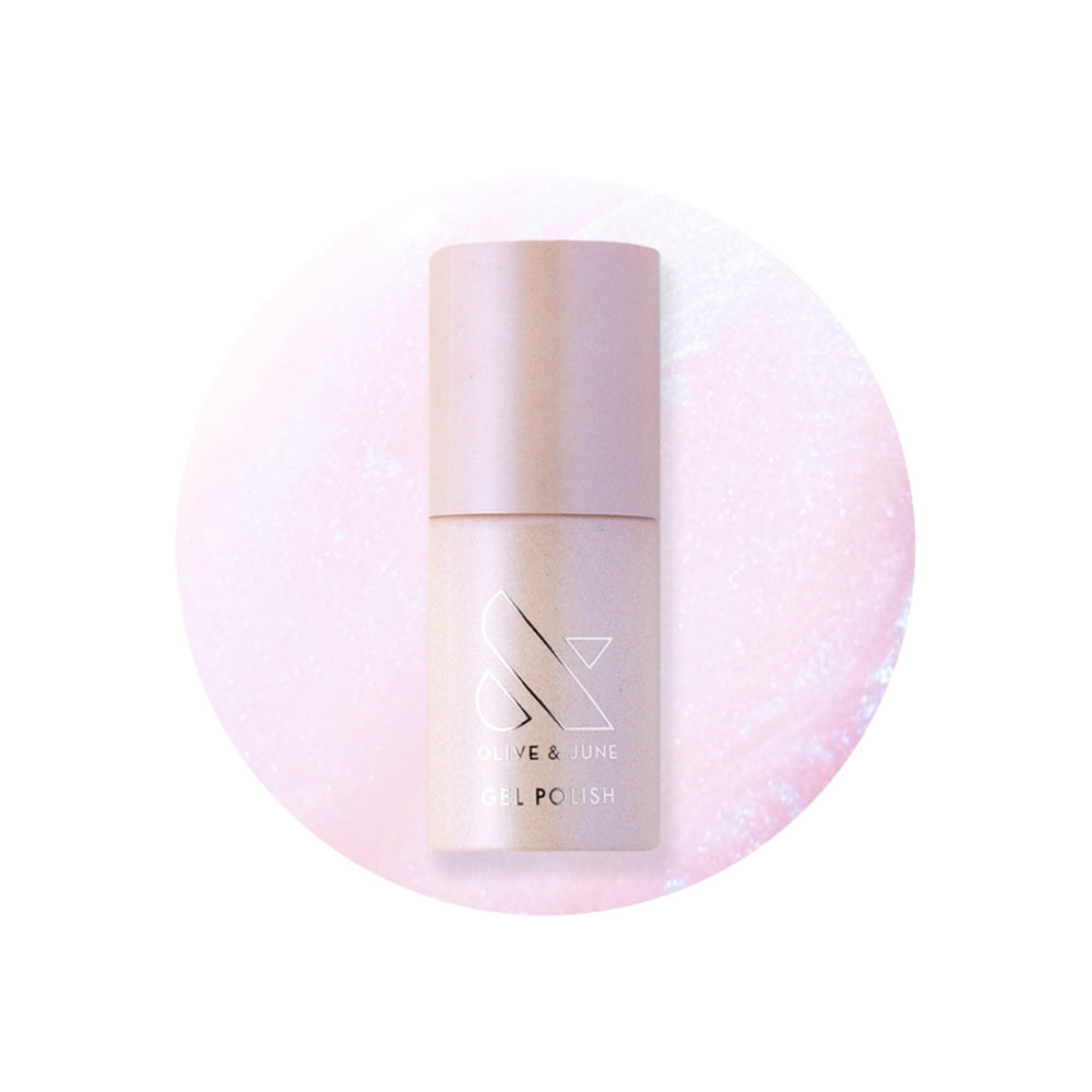 Olive & June front bottle showcasing Pink Goldfish iridescent and glossy finish