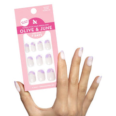 Olive & June front packaging showing floral tip and included tools benefit convenience