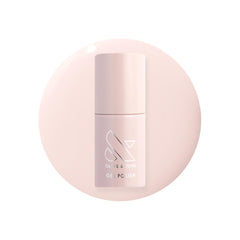 Olive & June bottle front showing GH Baby Pink and glossy finish benefits