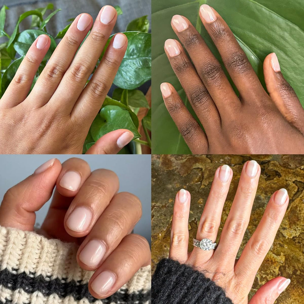 Olive & June gel polish curing under LED lamp showing fast, reliable cure