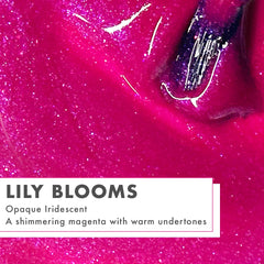 Olive & June nail tip swatch showing rich Lily Blooms color and depth