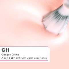Olive & June polish stroke on nail tip demonstrating streak-free coverage