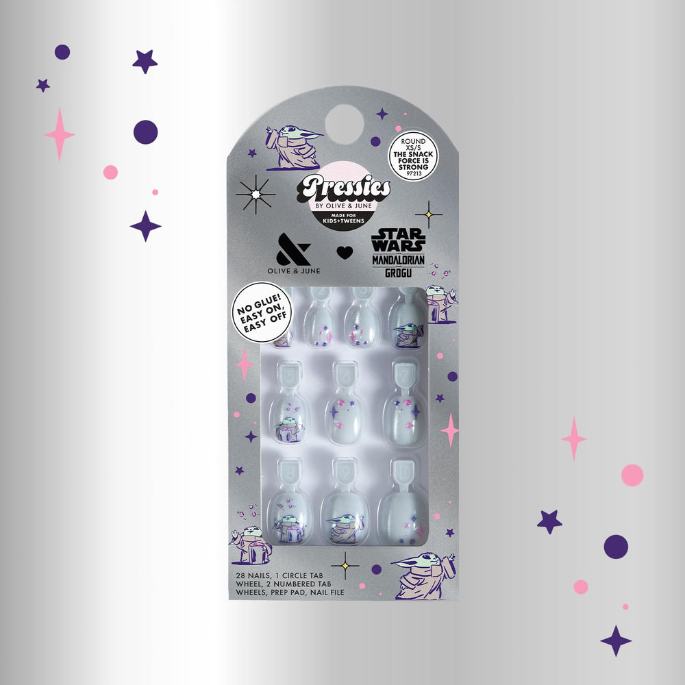 Olive & June adhesive tab wheel displayed for easy, glue-free wear