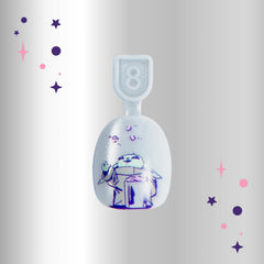 Olive & June close-up Grogu art on a nail highlighting playful detail