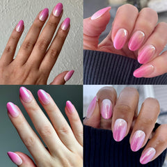 Olive & June press-on nails beside a ruler showing 16 sizes for precise fit