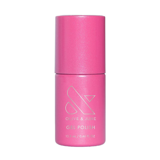 Olive & June Signet Pink bottle front view showing shade and glossy finish