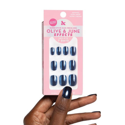 Olive & June front packaging showing the full Super Stick Mani kit and benefit of everything included