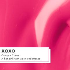 Olive & June single swatch stroke of XOXO Hot Pink demonstrating opaque color