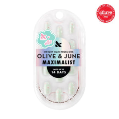 Olive & June spread of 42 press-on nails in 21 sizes for precise fit and choice