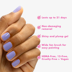 Olive & June pedicure on toes at spa-style setting for durable salon-quality benefit