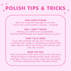 Olive & June top coat paired with polish delivering extra shine and protection
