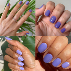 Olive & June two coats glossy finish showing plump, gel-like shine