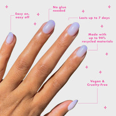 Olive & June press-on nail texture close-up highlighting realistic finish and polished look