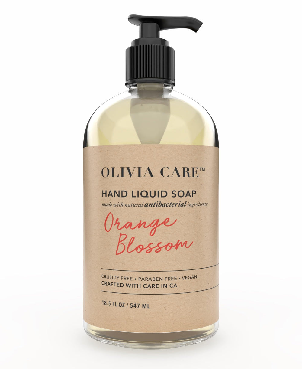 Olivia Care front bottle view highlighting size and scent benefits