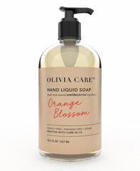 Olivia Care front bottle view highlighting size and scent benefits