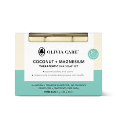 Olivia Care soap in travel pouch ready for packing, showing easy transport advantage