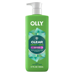 OLLY front bottle showing label and 17 fl oz for clear mood benefit