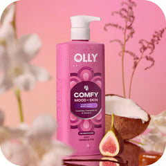 OLLY visual of fig and vanilla notes conveying warm comforting aroma benefit