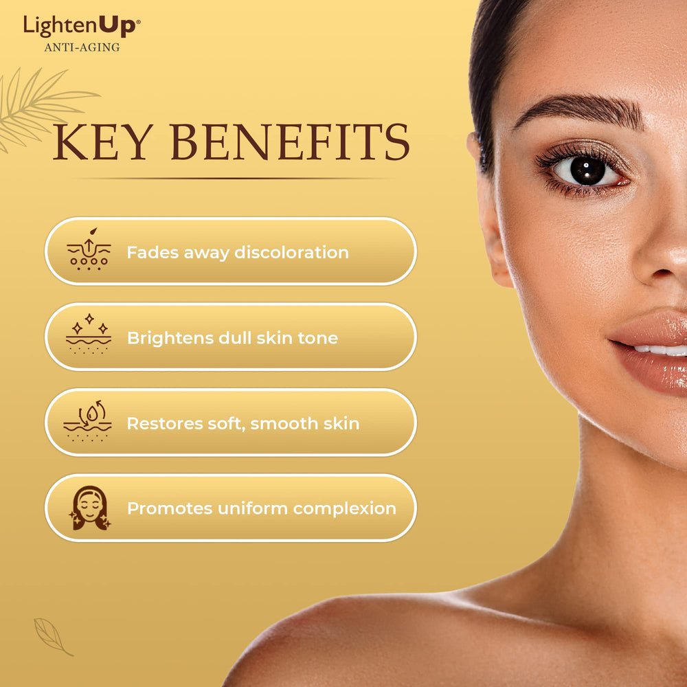 OMIC Lighten-Up 100 ml next to a hand to show actual product size