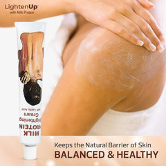 OMIC Lighten-Up jar on bathroom shelf in a routine setting for daily use benefit