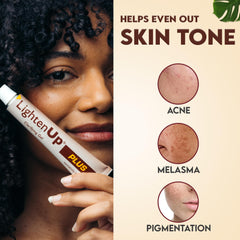 OMIC Lighten-Up packaging label detail emphasizing active ingredients