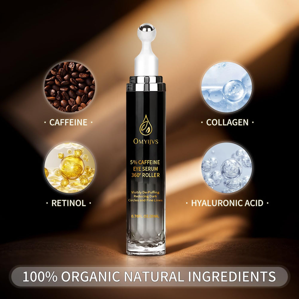 OMYIJVS serum droplet on fingertip showing lightweight texture and hydration benefit