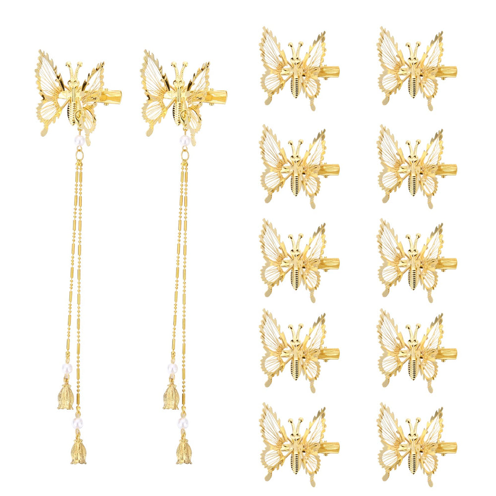 ONCHSH front view of 12-piece butterfly clips set showing variety and appeal