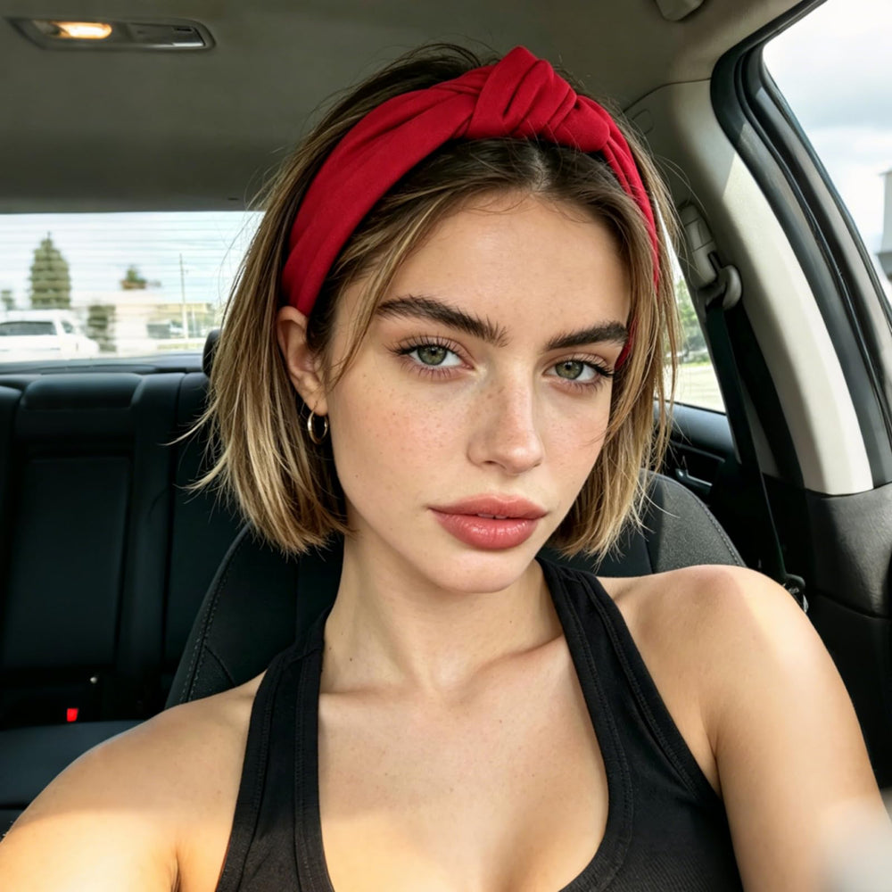 Ondder on model dressy lifestyle showing the headband elevating an outfit