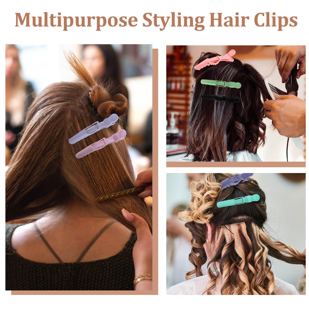 Ondder clip beside a hand showing 4.5-inch scale for larger hair sections