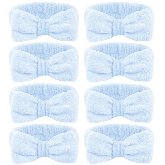 Ondder front packaging of eight blue spa headbands showing set benefit