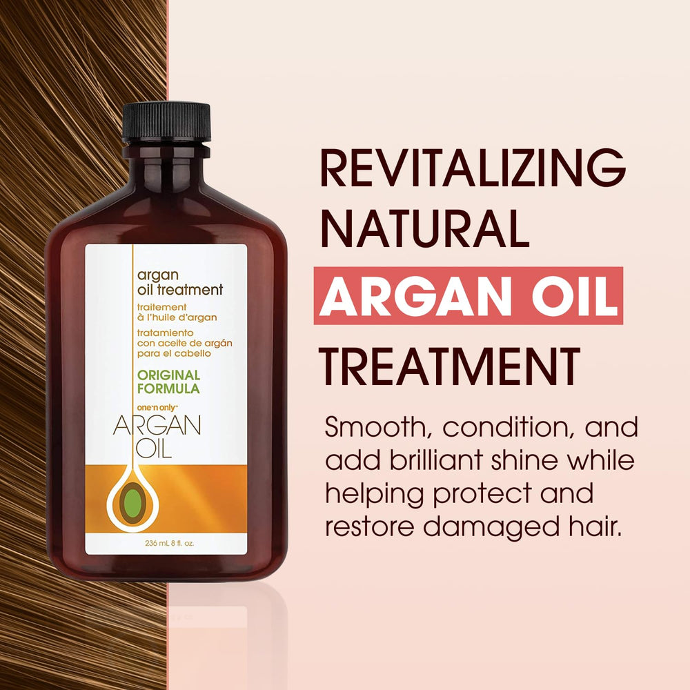 Hands applying One 'n Only oil demonstrating easy distribution for frizz control