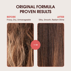 Applying One 'n Only oil to towel-dried hair to detangle and protect before styling