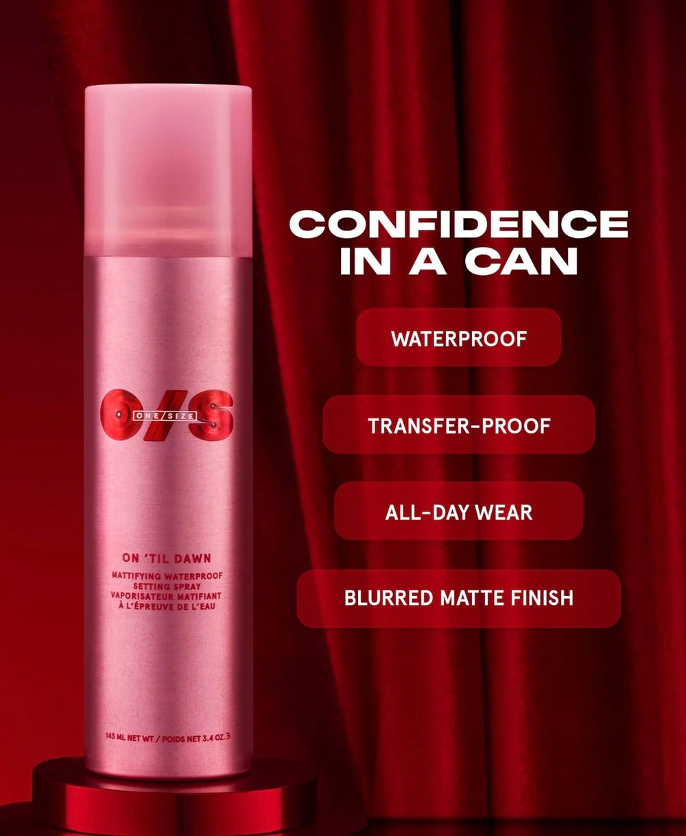 One Size back label with ingredients list highlighting waterproof claim benefits