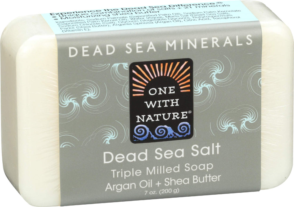One With Nature soap bar close-up texture revealing salt crystals