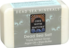 One With Nature soap bar close-up texture revealing salt crystals