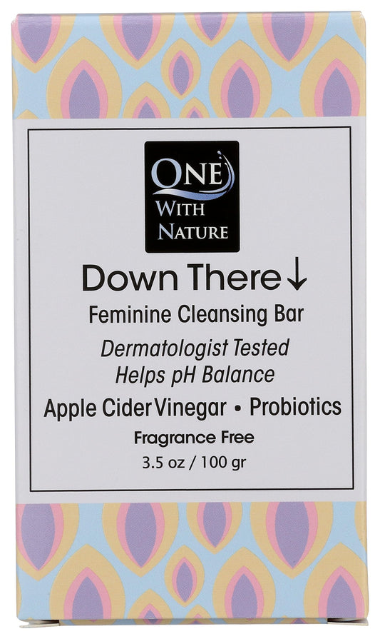 One With Nature front packaging showing unscented intimate soap and benefits