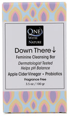 One With Nature front packaging showing unscented intimate soap and benefits