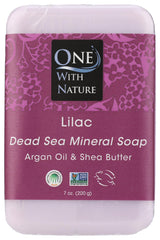 One With Nature front packaging showing lilac soap and benefits