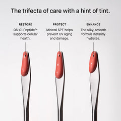 oneskin size comparison with common items to show travel-friendly 12 mL benefit