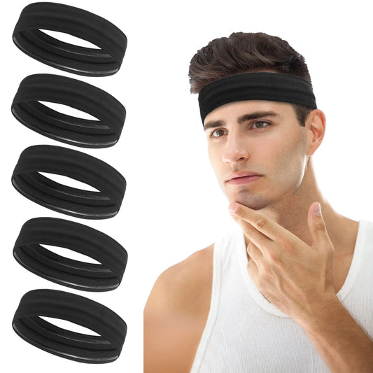 ONEYE front view of five black headbands showing pack contents and practicality